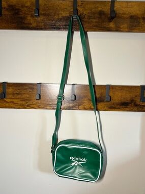 Reebok Green Crossbody Bag with White Piping